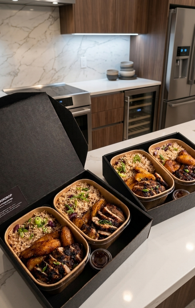 FlavorDrop Drop Four box with four meal choices